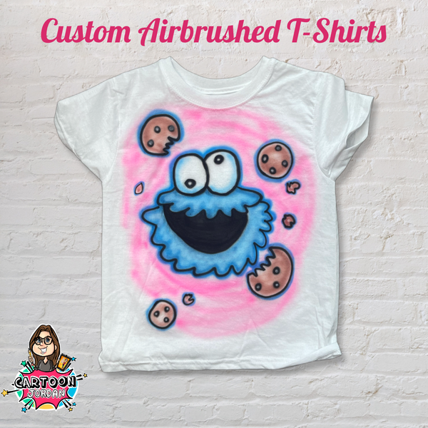 Cookie Monster and Stitch Custom Airbrushed T-Shirts