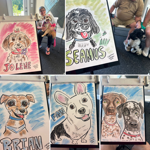 National Dog Day Caricatures for Carolina Overlook - Clayton, NC