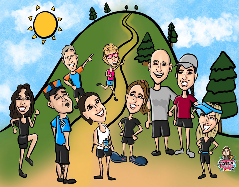 Running Group Caricature Commission