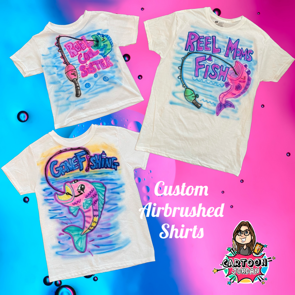 Fishing Themed Birthday Airbrush Shirts