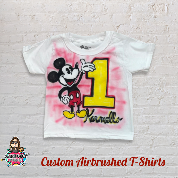 Custom Mickey Mouse themed Birthday Airbrush Shirt