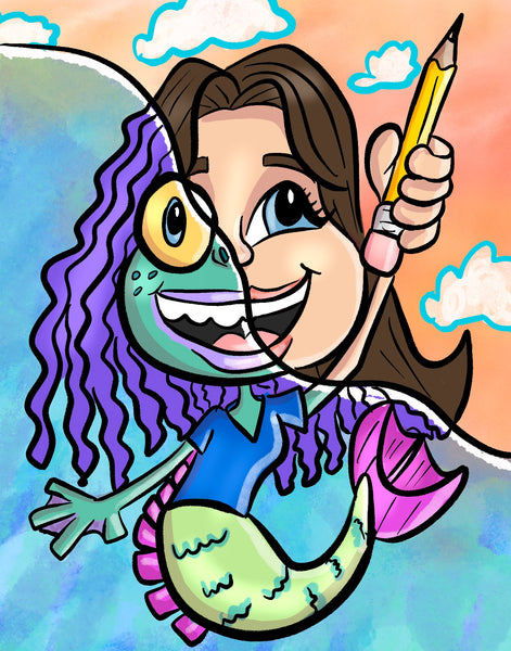 Luca Themed Caricature - digital