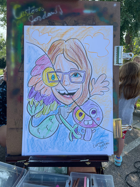 Luca Themed Caricature - Rolesville Farmers Market