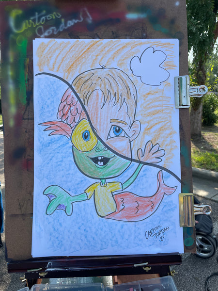 Luca themed Caricature - Rolesville Farmers Market