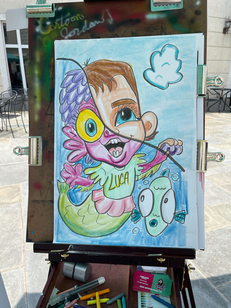 Lafayette Village Luca themed Caricature