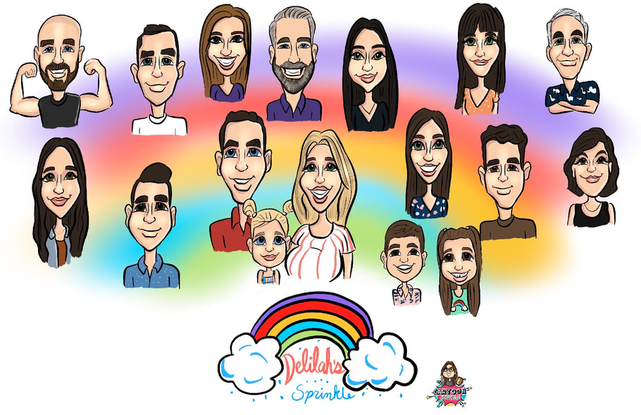 Live Virtual Baby Shower Caricature Session