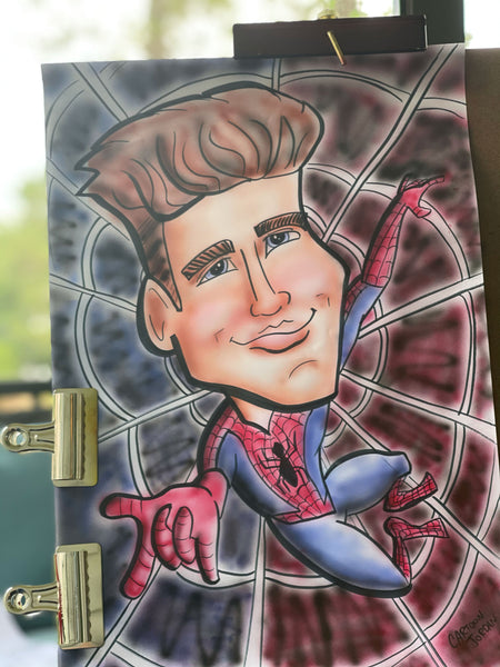 Spiderman Caricature Airbrush Commission