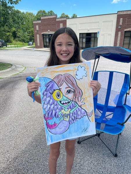 Luca themed Caricature Commission - Rolesville Farmers Market