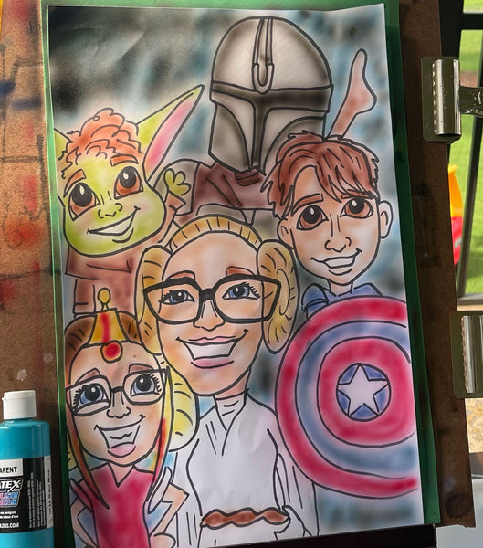 Custom Star Wars / Captain America themed Caricature