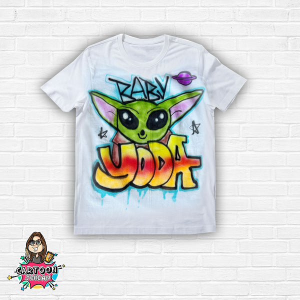 Custom Airbrushed Baby Yoda T-Shirt